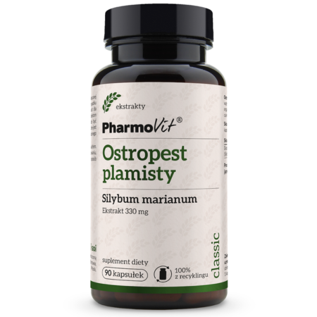 Pharmovit Classic Ostropest plamisty 330 mg 90 kapsułek – suplement diety wspierający wątrobę