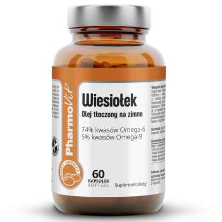 Pharmovit Clean Label Wiesiołek olej tłoczony na zimno – kapsułki Softgel z kwasami Omega-6 i Omega-9
