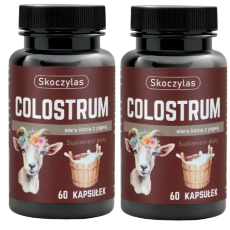Skoczylas Colostrum Siara Kozia z Pigwą 60 kapsułek – naturalne wsparcie odporności i zdrowia jelit z dodatkiem owocu pigwy