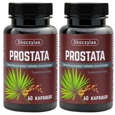 Skoczylas Prostata – suplement diety wspierający zdrowie prostaty z wyciągiem z palmy sabałowej, pestek dyni i likopenu, 60 kapsułek.