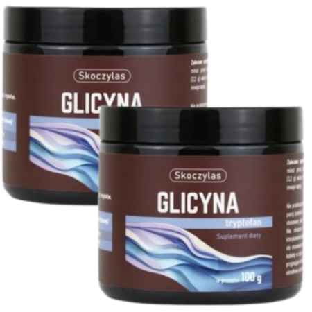 Skoczylas Glicyna Tryptofan 100g – aminokwasy wspierające relaks, sen i regenerację organizmu w wygodnej formie proszku