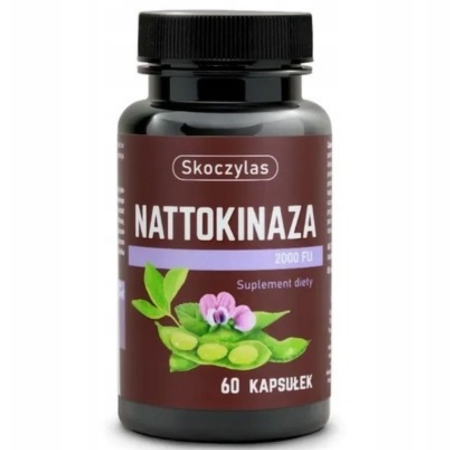 Zdjęcie produktu Nattokinaza 2000 FU Skoczylas – suplement diety w kapsułkach VEGE, naturalny enzym z fermentowanej soi natto, 60 kapsułek