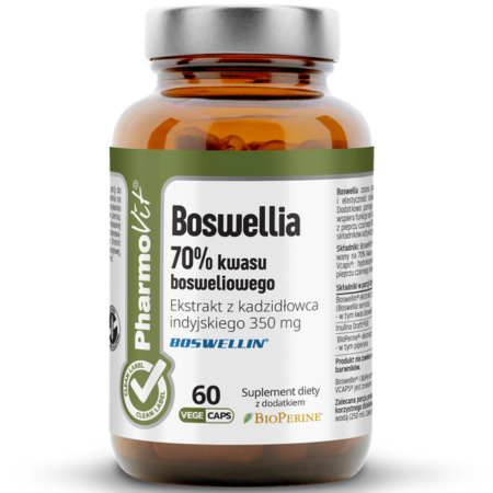 Boswellia 70% kwasu bosweliowego Clean Label Pharmovit – wsparcie dla stawów, kości, serca i trawienia – 60 kapsułek Vege