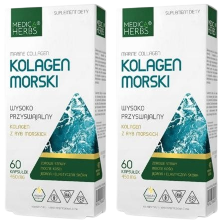 Kolagen morski Marine Collagen – wsparcie stawów, skóry i kości – 60 kapsułek