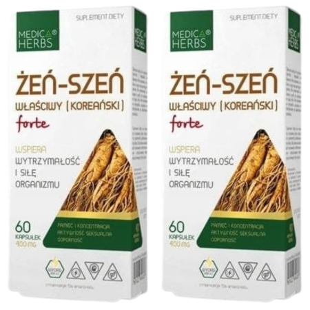 Żeń-szeń właściwy Panax ginseng Medica Herbs – energia, koncentracja, odporność – 60 kapsułek