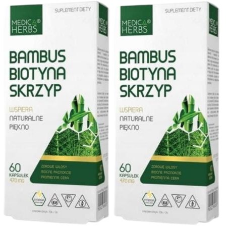Bambus Biotyna Skrzyp Medica Herbs – zdrowe włosy skóra paznokcie – 60 kapsułek