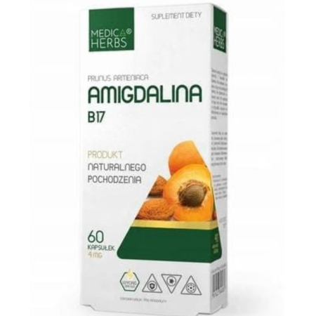 Amigdalina B17 Medica Herbs – ekstrakt z pestek moreli gorzkiej – 60 kapsułek