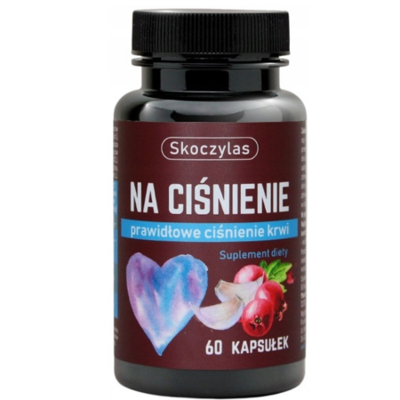 Skoczylas Na Ciśnienie – suplement diety z potasem, aronią i L-leucyną wspierający prawidłowe ciśnienie krwi, 60 kapsułek.
