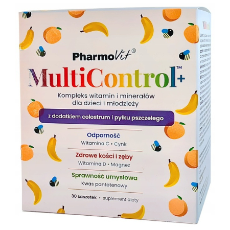 MultiControl™+ Pharmovit – kompleks witamin i minerałów dla dzieci i młodzieży, 30 saszetek