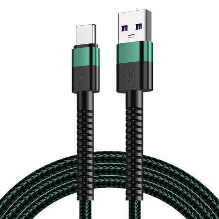 Kabel USB-A USB-C TYMEKO 1m w oplocie nylonowym z szybkim ładowaniem