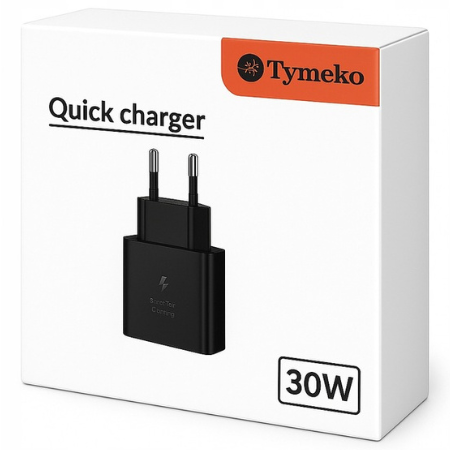 Ładowarka sieciowa PD 30W TYMEKO z kablem USB-C 1m zestaw do szybkiego ładowania