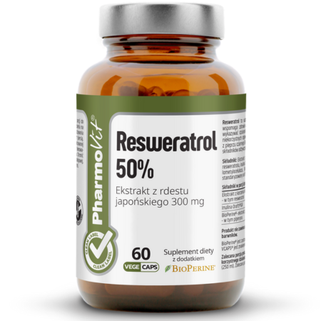 Resweratrol 50 procent Clean Label Pharmovit 60 kapsułek vege