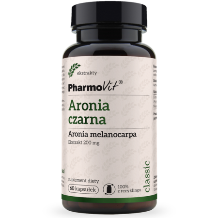 Aronia czarna 200 mg – ekstrakt i wytłoki – Classic Pharmovit 60 kapsułek