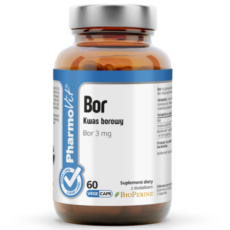Bor Kwas borowy 3 mg Pharmovit – suplement diety Clean Label w kapsułkach roślinnych