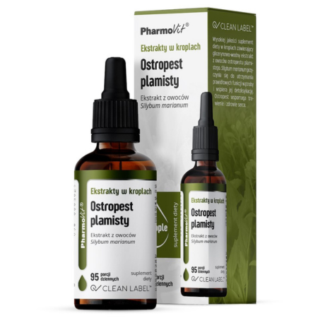 Ostropest plamisty krople 30 ml Pharmovit – suplement Clean Label wspierający wątrobę i trawienie