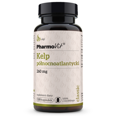 Kelp północnoatlantycki 260 mg 120 kapsułek Pharmovit – naturalny suplement wspierający kontrolę masy ciała