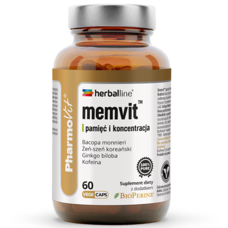 Memvit™ Pamięć i Koncentracja 60 vege kapsułek Pharmovit – suplement wspierający funkcje poznawcze