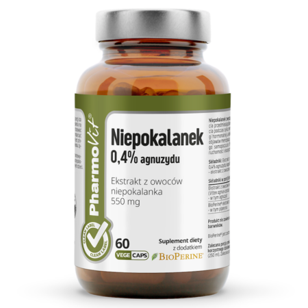Niepokalanek 0,4% agnuzydu 60 kapsułek Pharmovit – suplement Clean Label wspierający równowagę hormonalną kobiet