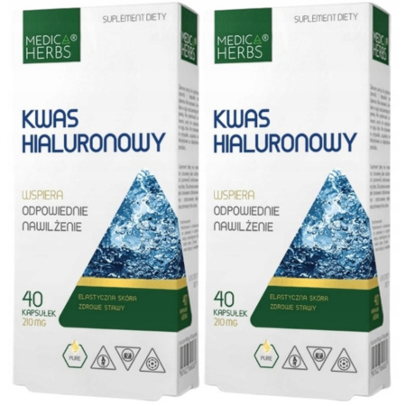 Kwas Hialuronowy 210 mg 40 kapsułek Medica Herbs – suplement diety na skórę i stawy