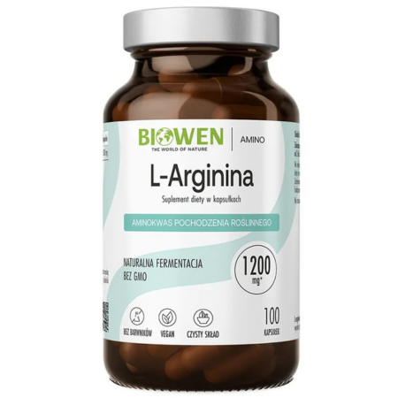 L-Arginina 1200 mg Biowen – suplement diety w kapsułkach VEGE