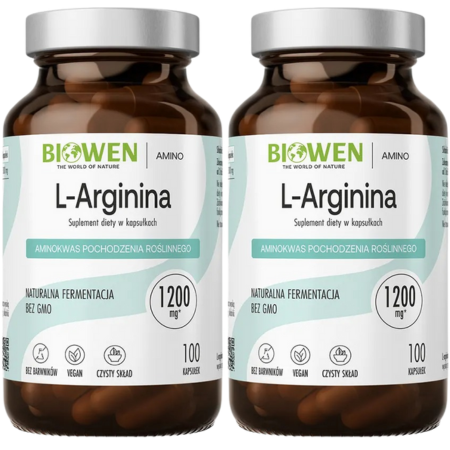 2xBiowen L-Arginina 600 mg 100 kapsułek VEGE suplement diety.png