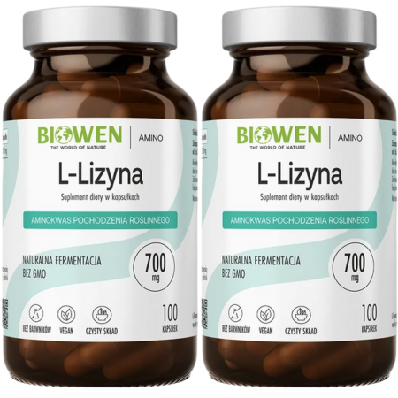 2x L-Lizyna 700 mg Biowen – suplement diety w kapsułkach VEGE