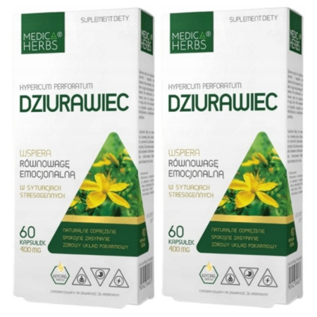 2x Dziurawiec 400 mg Medica Herbs – suplement diety w kapsułkach