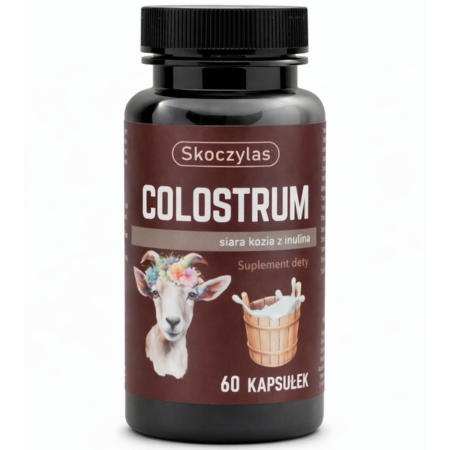 Skoczylas Colostrum Siara Kozia z Pigwą 60 kapsułek – naturalne wsparcie odporności i zdrowia jelit z dodatkiem owocu pigwy