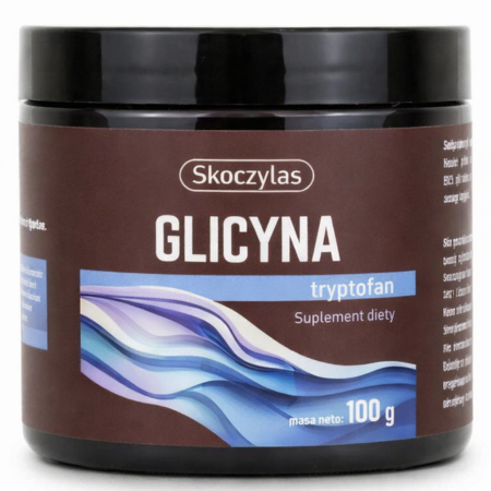 Skoczylas Glicyna Tryptofan 100g – aminokwasy wspierające relaks, sen i regenerację organizmu w wygodnej formie proszku