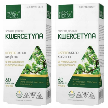 Medica Herbs Kwercetyna 440 mg 95% 60 kapsułek – ekstrakt z Sophora japonica na alergię i układ krążenia