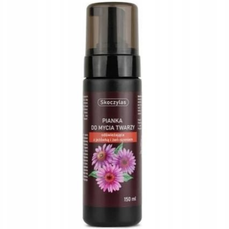 Skoczylas PIANKA do mycia twarzy z jeżówką i żeń-szeniem 150 ml – delikatna pianka oczyszczająca, odświeżająca skórę twarzy, idealna do codziennej pielęgnacji każdego typu cery.