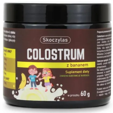 Skoczylas Colostrum z bananem 60 g IgG 30% suplement odporność dzieci i dorośli
