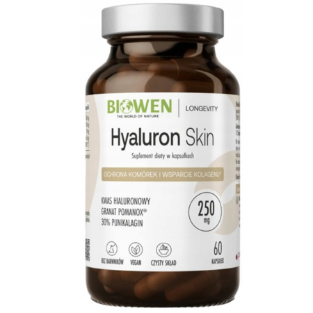 Biowen Hyaluron Skin 60 kapsułek kwas hialuronowy 500 mg Pomanox witamina C