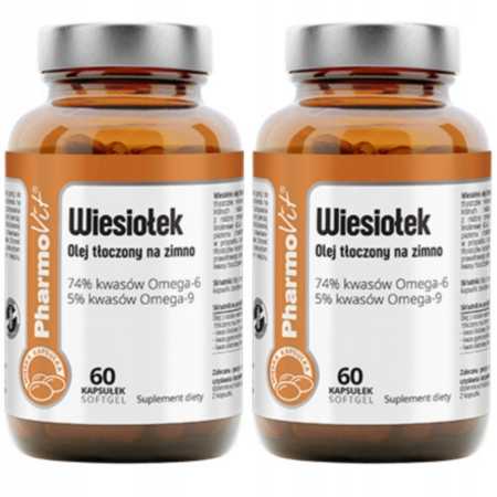 Pharmovit Clean Label Wiesiołek olej tłoczony na zimno – kapsułki Softgel z kwasami Omega-6 i Omega-9