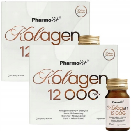 Pharmovit Kolagen 12000 Max płyn – suplement diety z kolagenem, elastyną i kwasem hialuronowym