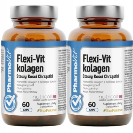 Pharmovit Flexi-Vit Kolagen – suplement diety na stawy i kości z kolagenem typu I i II  60 kapsułek VEGE