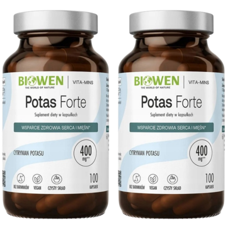 2x Biowen-Potas-Forte-100-kapsulek-Cisnienie-krwi-Wsparcie-miesni-Serce