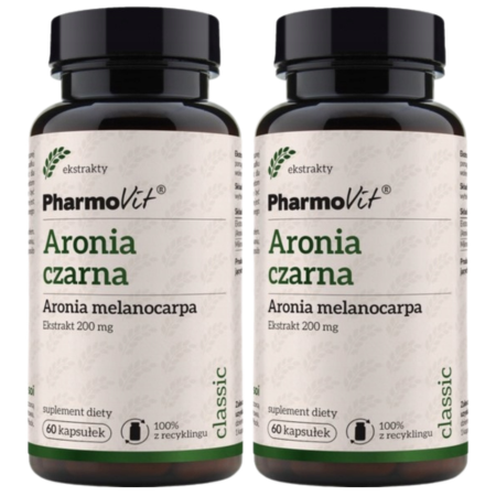 Aronia czarna 200 mg – ekstrakt i wytłoki – Classic Pharmovit 60 kapsułek