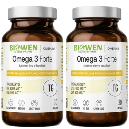 Biowen Omega 3 Forte 1000 mg EPA 500 mg DHA 30 kapsułek olej rybi TG