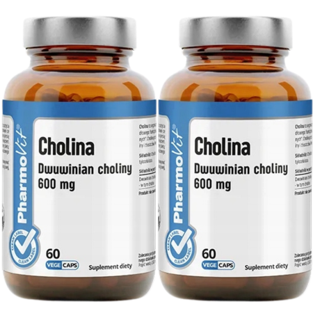 Cholina 600 mg Clean Label Pharmovit – wsparcie wątroby i metabolizmu tłuszczów – 60 kapsułek Vege