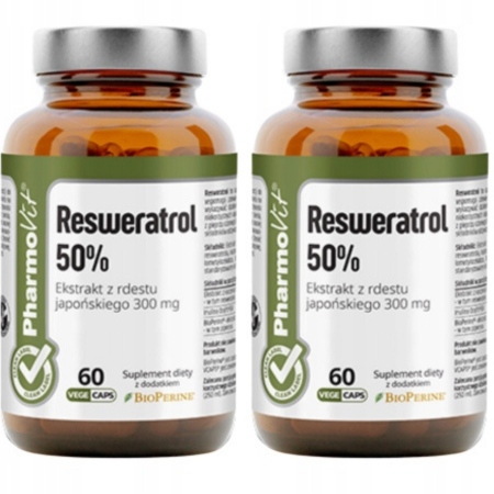 Resweratrol 50 procent Clean Label Pharmovit 60 kapsułek vege