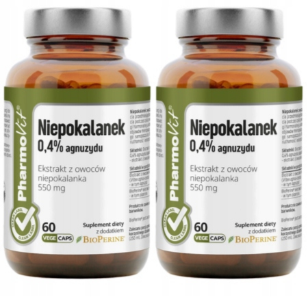 Niepokalanek 0,4% agnuzydu 60 kapsułek Pharmovit – suplement Clean Label wspierający równowagę hormonalną kobiet