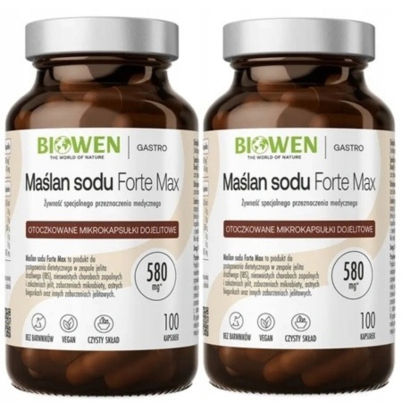 Biowen Maślan Sodu Forte Max 580 mg 100 kapsułek z mikrokapsułkami dojelitowymi
