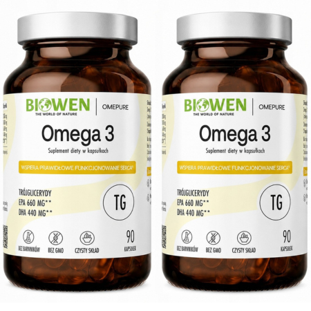 Biowen Omega 3 EPA 660 mg DHA 440 mg 90 kapsułek z oleju z sardeli peruwiańskiej