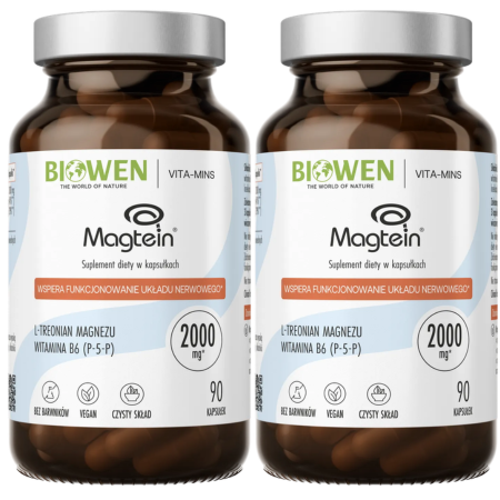 Biowen Treonian Magnezu Magtein® + aktywna witamina B6 P-5-P 90 kapsułek