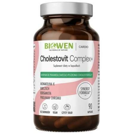 Biowen Cholestovit Complex+ 90 kapsułek z bergamotą, czerwonym fermentowanym ryżem, czosnkiem, karczochem i chromem