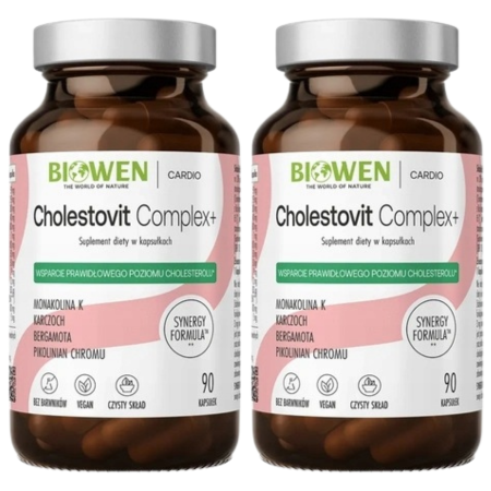 Biowen Cholestovit Complex+ 90 kapsułek z bergamotą, czerwonym fermentowanym ryżem, czosnkiem, karczochem i chromem