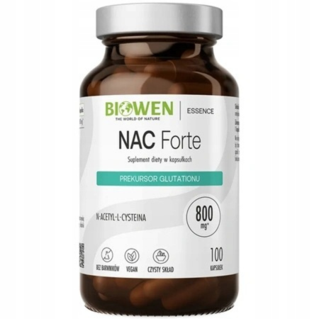 Biowen NAC Forte 800 mg N-acetylo-L-cysteina Clean Label 100 kapsułek