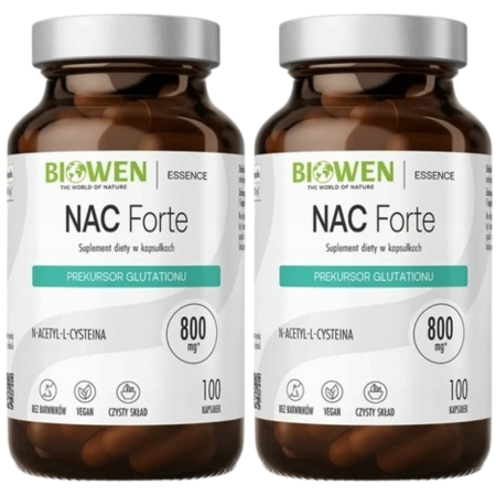 Biowen NAC Forte 800 mg N-acetylo-L-cysteina Clean Label 100 kapsułek