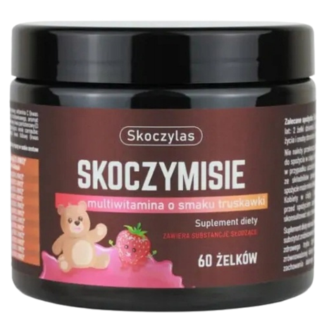 SKOCZYMISIE Multiwitamina żelki truskawkowe bez cukru 60 żelków Skoczylas